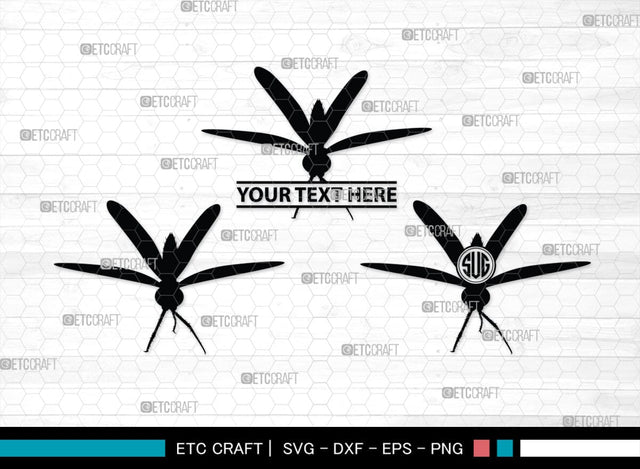 Dragonfly Monogram, Dragonfly Silhouette, Dragonfly SVG, Insect Svg, Dragonfly Vector, Animals, SB00256 SVG ETC Craft 
