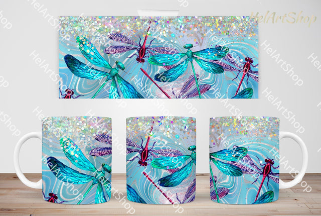 Dragonfly Mug PNG, 11Oz Mug Png Sublimation _HelArtShop_ 