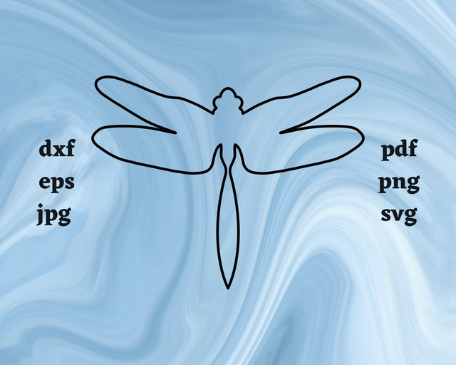 Dragonfly Outline SVG Cut File SVG Northern Light SVG 