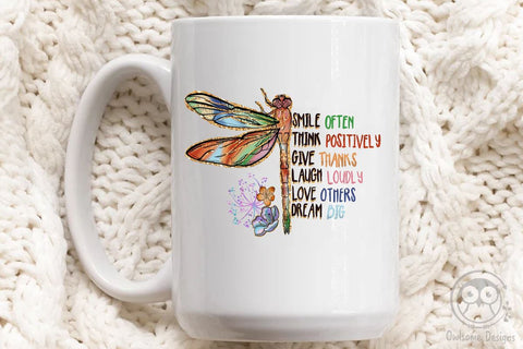 Dragonfly Smile Often Think Positively PNG SVG LAM HOANG THUY 