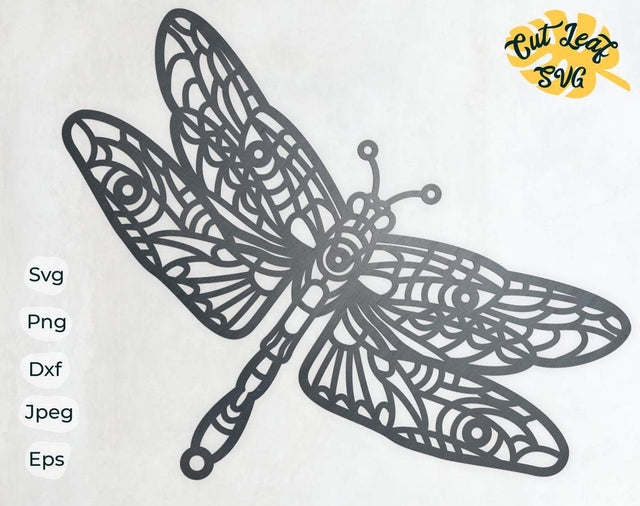Dragonfly svg, Butterfly svg, dxf files for plasma, cnc files for wood, zentangle svg, mandala dragonfly, floral dragonfly, layered svg SVG CutLeafSvg 