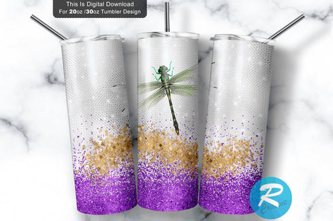Dragonfly Tumble 20 oz / 30 oz Tumbler PNG Sublimation Regulrcrative 