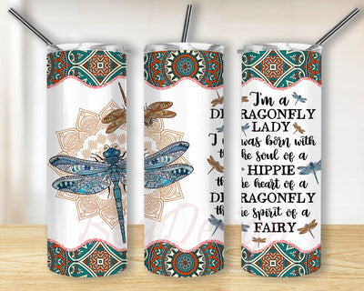 Dragonfly Tumbler PNG, Dragonfly with saying, Dragonfly Sublimation Design Digital Download PNG Sublimation BouDesign 