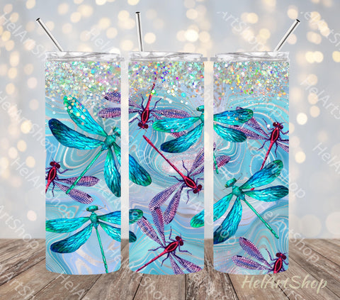 Dragonfly Tumbler PNG | Insect Sublimation Tumbler Sublimation _HelArtShop_ 