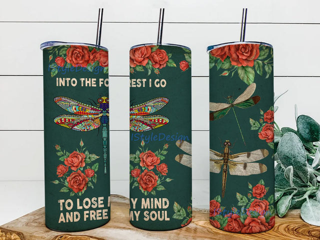 Dragonfly Tumbler Template Design, Sublimation Instant Digital Download, 20 oz Skinny Tumbler Sublimation iStyleDesign 