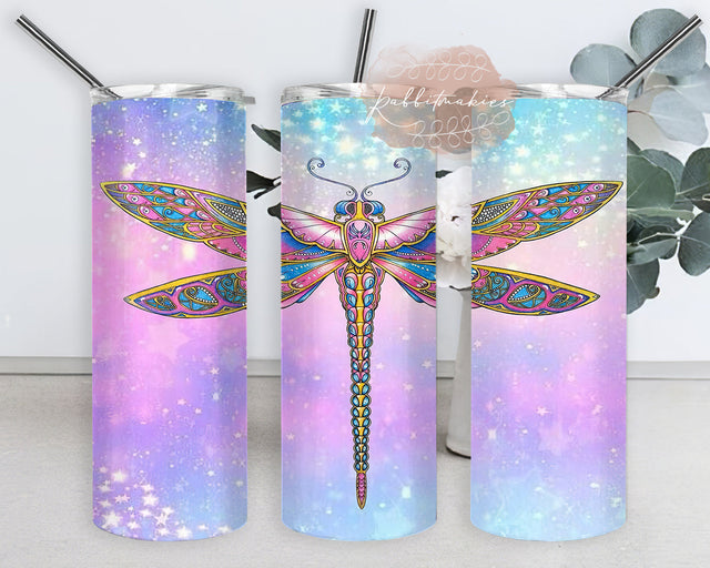 Dragonfly Tumbler Template, Dragonfly 20oz Skinny Tumbler, Colorful Dragonfly Tumbler Png, Dragonfly Sublimation Design, Digital Download Sublimation Rabbitmakies 