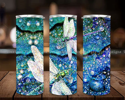 Dragonfly Tumbler Wrap PNG, 20oz Tumbler Sublimation Instant Download Sublimation ToriDesigns 