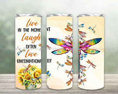 Dragonfly Tumbler Wrap PNG, Dragonflies 20 oz Skinny Tumbler Sublimation Design, Instant Digital Download Sublimation ToriDesigns 