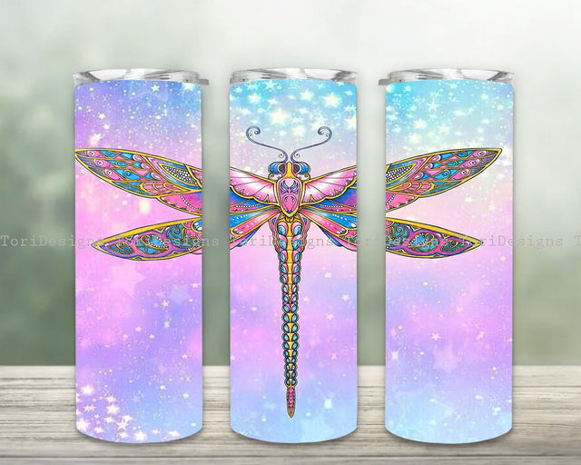 Dragonfly tumbler wrap, Watercolor Tumbler Wrap, Dragonfly 20oz Sublimation Tumbler PNG, Digital Download, Dragonfly Seamless Design Sublimation ToriDesigns 