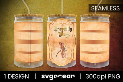 Dragonfly Wings Can Glass PNG Sublimation SvgOcean 