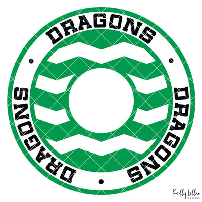 Dragons Chevron Monogram Frame SVG Kelly Lollar Designs 