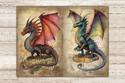 Dragon Collage sketchbook cover is FINISHED by HollyRoseBriar on