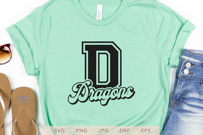 Dragons Vintage Design SVG DXF JPG PNG EPS | School Team Spirit | Team Shirt Sublimation SVG Nanda Bayu 