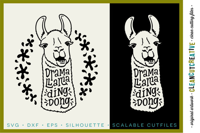 Drama Llama Ding Dong - funny lama cutfile design SVG SVG CleanCutCreative 