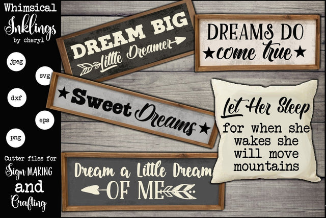 Dream a Little Dream SVG Set SVG Whimsical Inklings 