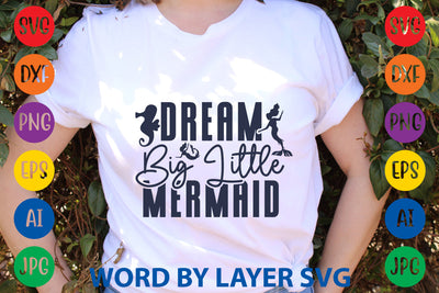 Dream Big Little Mermaid, Mermaid SVG Design SVG Rafiqul20606 