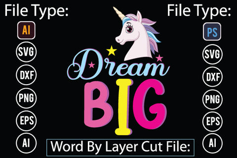 Dream Big SVG Cut File SVGs,quotes-and-sayings,food-drink mini-bundles,print-cut,on-sale Sublimation or Vinyl Shirt Design SVG DesignPlante 503 