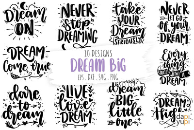 Dream Bundle, Dream Quotes Bundle SVG dapiyupi store 