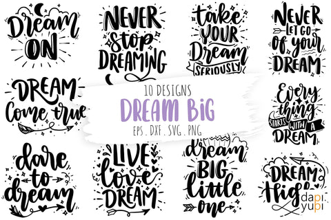 Dream Bundle, Dream Quotes Bundle SVG dapiyupi store 