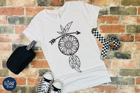 Dream Catcher SVG with Sunflower, Boho SVG. SVG Elinorka 