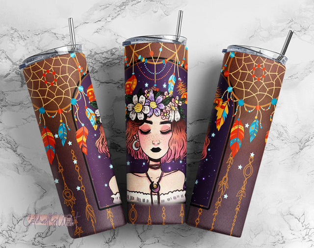Dream Catcher Tumbler Wrap, Feather Dream Catcher Tumbler, 20 Oz Skinny Tumbler Wrap, Tumblers Sublimation Designs, Digital Download Sublimation CaldwellArt 