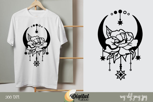 Dream Catcher with Flower ClipArt SVG Design | Dream Catcher Silhouette | CriCut SVG Evgenyia Guschina 