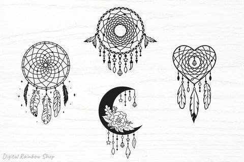 Dream catchers svg bundle, tribal boho svg, dreamcatcher SVG Digital Rainbow Shop 