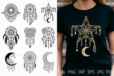 Dream catchers svg bundle, tribal boho svg, dreamcatcher SVG Digital Rainbow Shop 