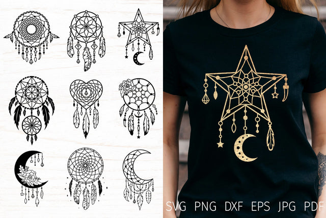 Dream catchers svg bundle, tribal boho svg, dreamcatcher SVG Digital Rainbow Shop 