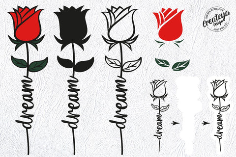 Dream SVG, Rose SVG, Flower SVG, Flower laser SVG Createya Design 