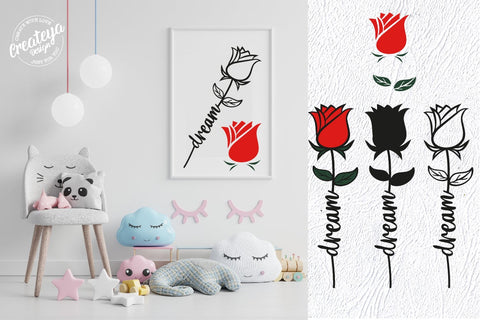 Dream SVG, Rose SVG, Flower SVG, Flower laser SVG Createya Design 