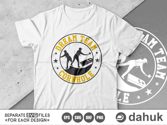Dream Team Cornhole, Cornhole Quotes SVG, Cornhole Player Svg, Cornhole Game svg, Cornhole svg, Corn Hole Gift SVG, Cornhole Funny Gift, Cut file for silhouette, Svg, Eps, Dxf, Png, Clipart cricut design space, vinyl cut files SVG dahukdesign 