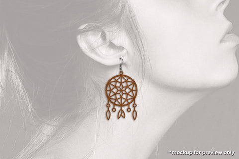 Dreamcatcher Earrings - Cut Files SVG SVG Slim Studio 