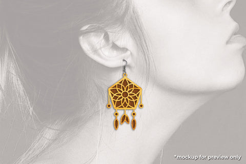 Dreamcatcher Earrings - Cut Files SVG SVG Slim Studio 