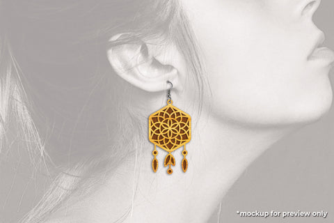 Dreamcatcher Earrings - Cut Files SVG SVG Slim Studio 