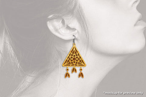 Dreamcatcher Earrings - Cut Files SVG SVG Slim Studio 