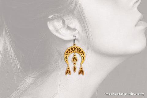 Dreamcatcher Earrings - Cut Files SVG SVG Slim Studio 