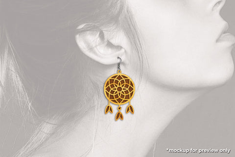 Dreamcatcher Earrings - Cut Files SVG SVG Slim Studio 