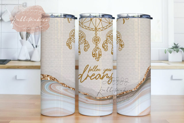 Dreamcatcher Marble Tumbler for Straight/Tapered Tumbler PNG File Digital Download Sublimation Rabbitmakies 
