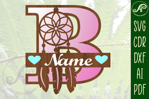 Dreamcatcher monogram letter B SVG cut file SVG APInspireddesigns 