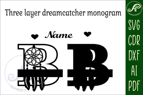 Dreamcatcher monogram letter B SVG cut file SVG APInspireddesigns 