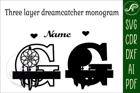 Dreamcatcher monogram letter G SVG cut file SVG APInspireddesigns 