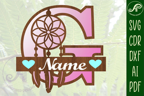 Dreamcatcher monogram letter G SVG cut file SVG APInspireddesigns 