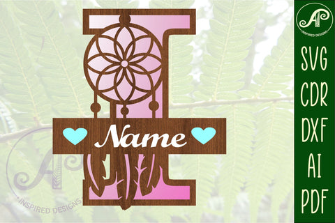 Dreamcatcher monogram letter I SVG cut file SVG APInspireddesigns 