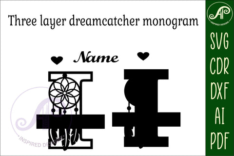 Dreamcatcher monogram letter I SVG cut file SVG APInspireddesigns 