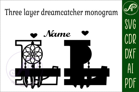 Dreamcatcher monogram letter L SVG cut file SVG APInspireddesigns 