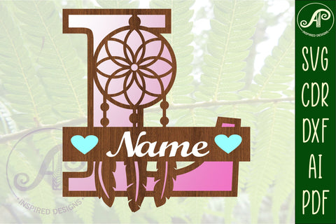 Dreamcatcher monogram letter L SVG cut file SVG APInspireddesigns 