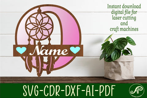 Dreamcatcher monogram letter O SVG cut file SVG APInspireddesigns 