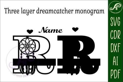 Dreamcatcher monogram letter R SVG cut file SVG APInspireddesigns 