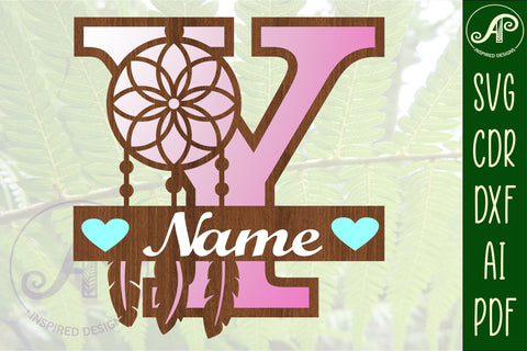 Dreamcatcher monogram letter Y SVG cut file SVG APInspireddesigns 